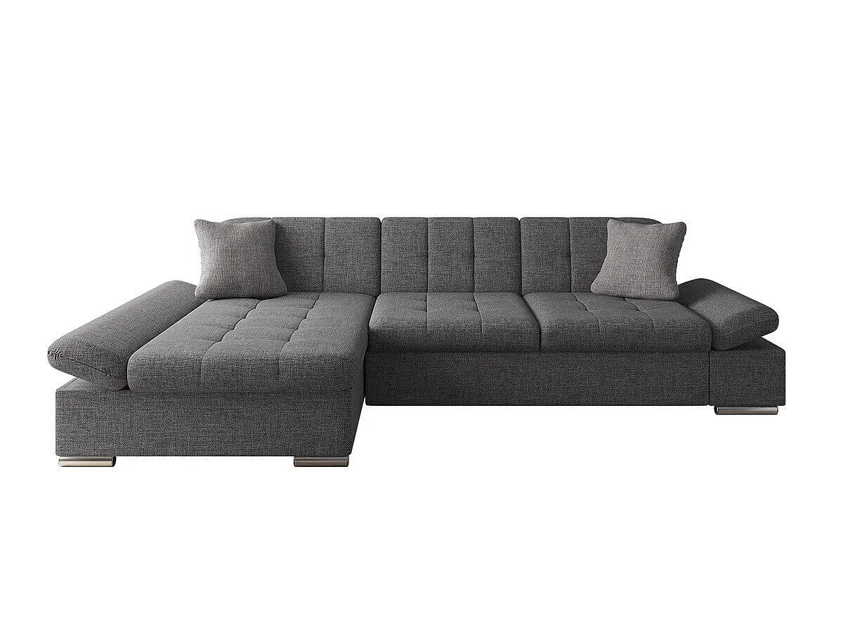 Sofá rinconero Comfivo Sanitas, Gris oscuro, Función de descanso