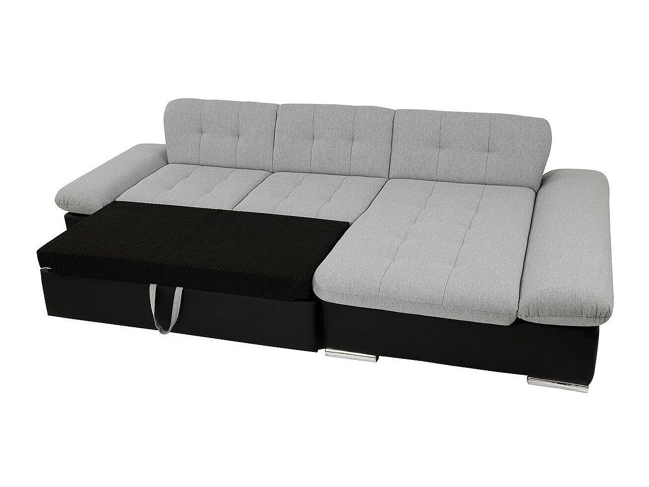 Sofá rinconero Comfivo Sanitas, Gris oscuro, Función de descanso