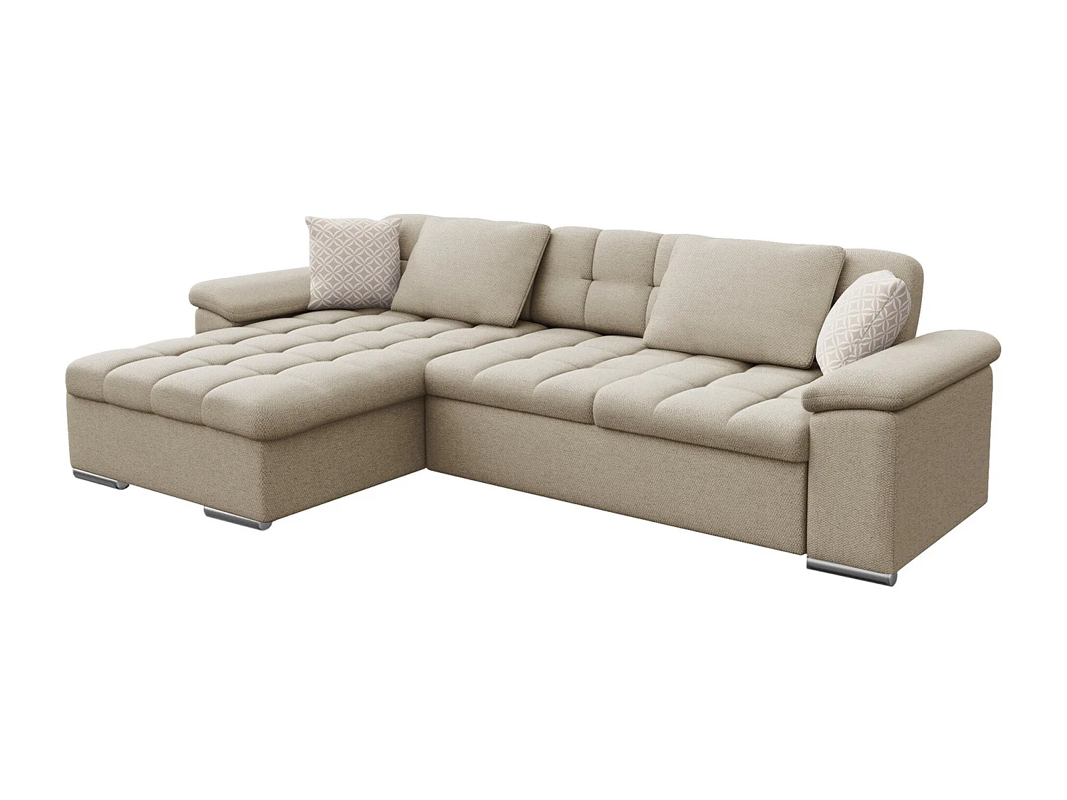 Canapé d'angle Comfivo 181, Brun clair, Disponible, 280x160x76cm