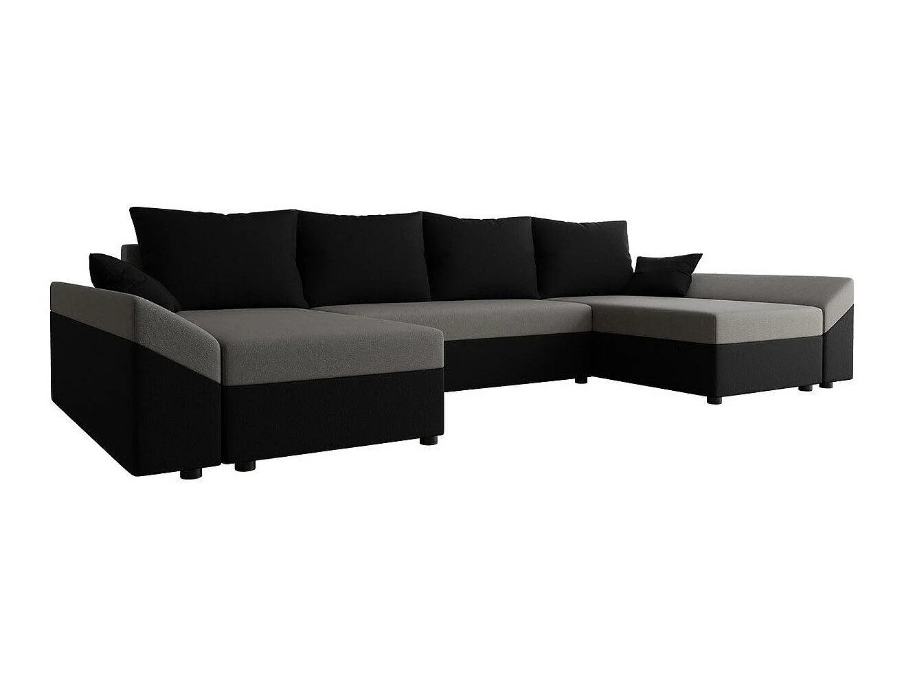 Sofá rinconero Memphis 105, Negro, Función de descanso, Almacenaje