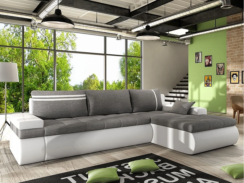 Sofá rinconero Temple 100, Gris, Función de descanso, Almacenaje, 300x182x90cm