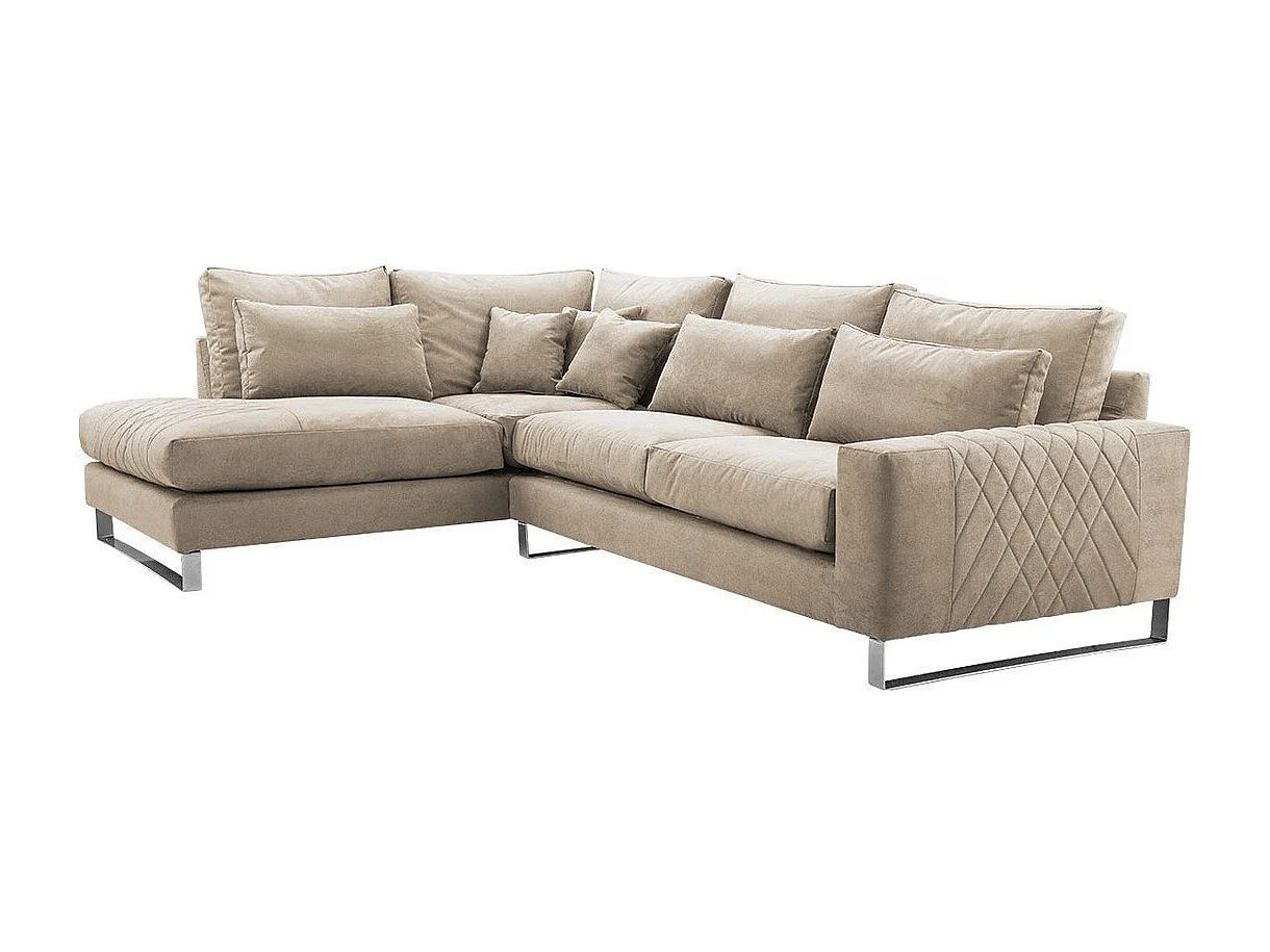 Canapé d'angle Kingsport 112, Brun clair, 314x224x90cm