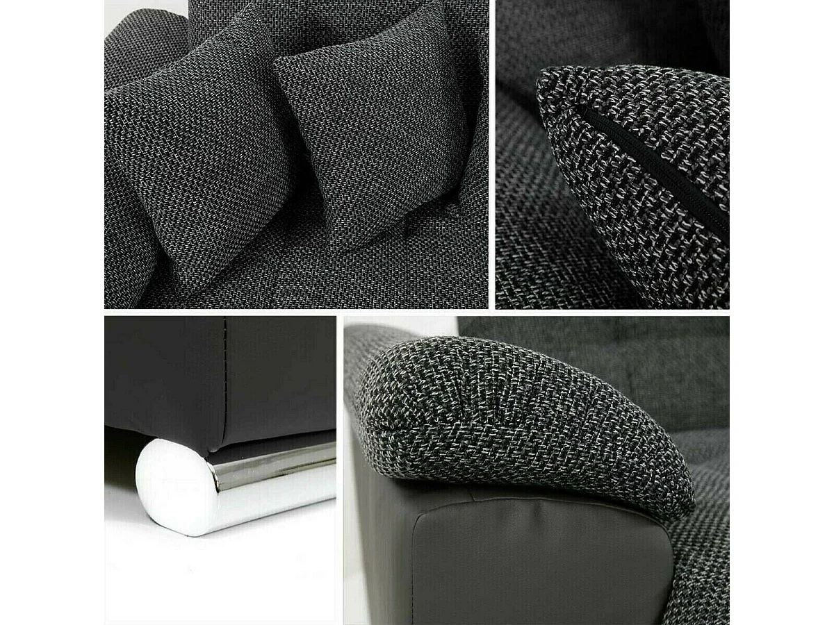 Sofá rinconero Comfivo 114, Gris, Función de descanso, Almacenaje, 348x205x76cm