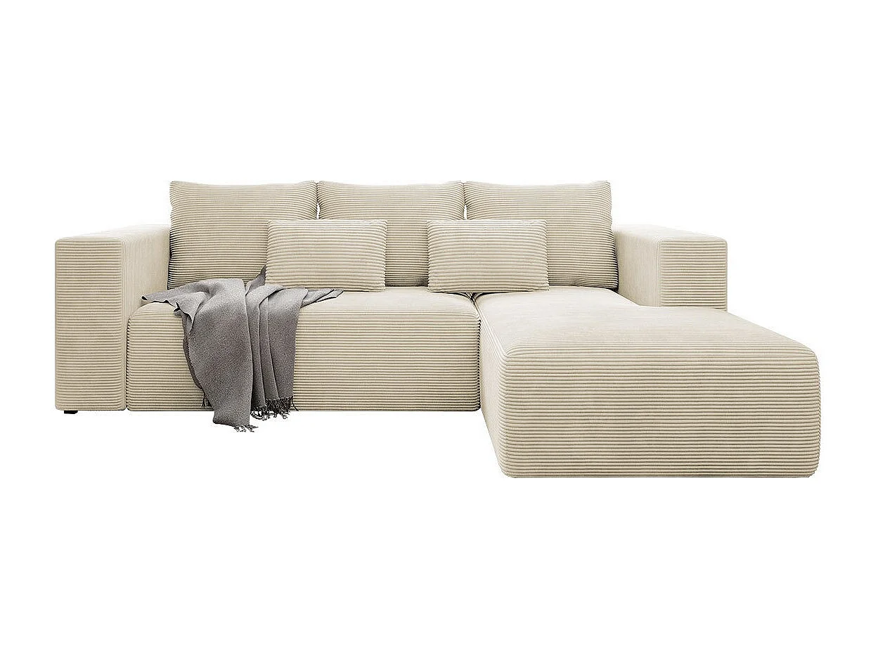 Canapé d'angle Arvada 116, Brun clair, Fonction de couchage, Boîte de literie, 255x161cm