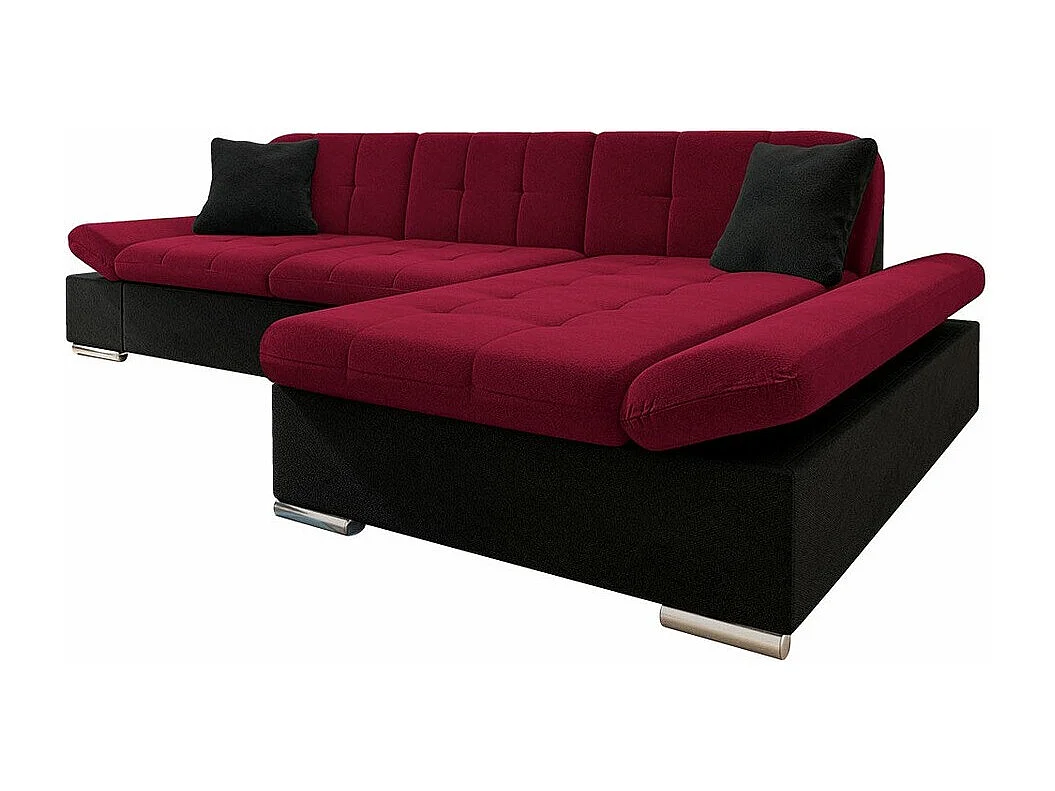 Sofá rinconero Comfivo 152, Rojo, Función de descanso, Almacenaje, 278x161x76cm