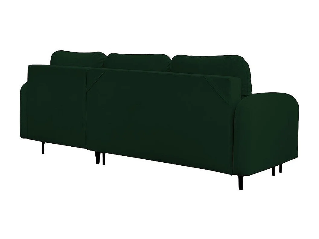Canapé d'angle Torlua 103, Vert, Fonction de couchage, Boîte de literie, 225x172x96cm