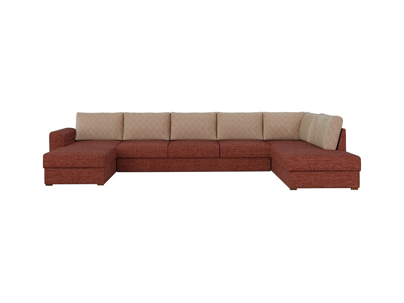 Canapé d'angle Comfivo 191, Rouge, Fonction de couchage, Boîte de literie, 370x186x85cm