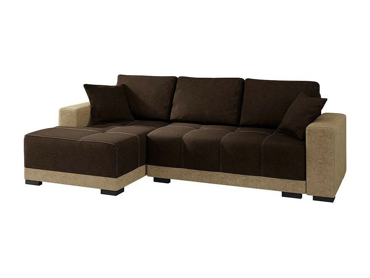 Sofá rinconero Columbus 103, Marrón, Función de descanso, Almacenaje, 240x140x85cm