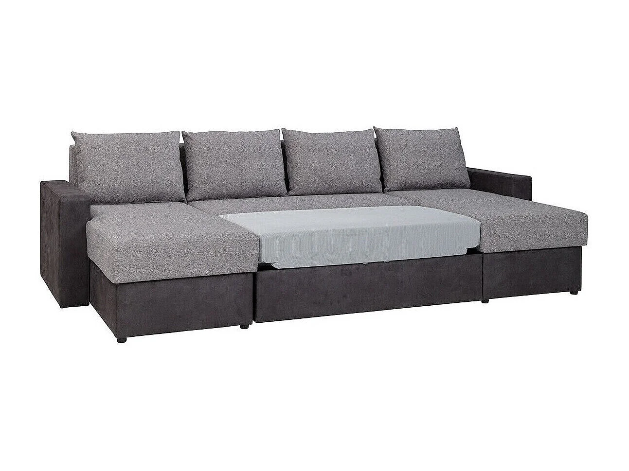 Sofá rinconero Providence 143, Gris, Función de descanso, Almacenaje, 301x156x89cm