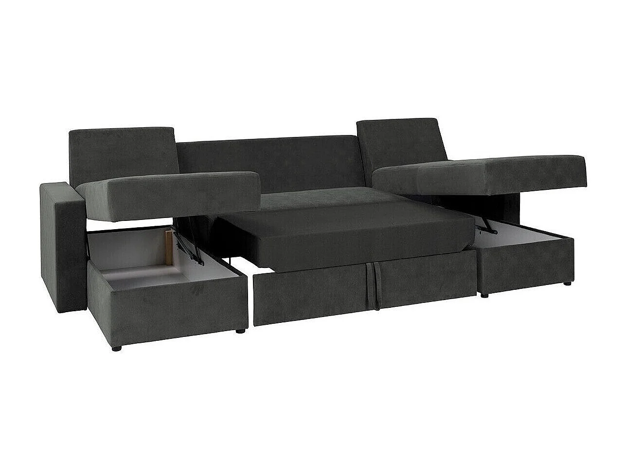 Sofá rinconero Providence 143, Gris, Función de descanso, Almacenaje, 301x156x89cm