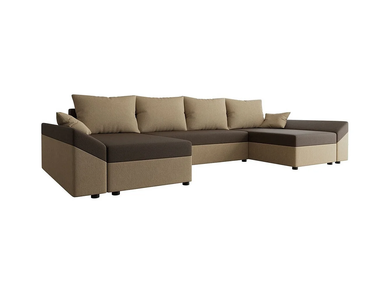 Canapé d'angle Memphis 105, Marron, Fonction de couchage, Boîte de literie, 317x140x82cm