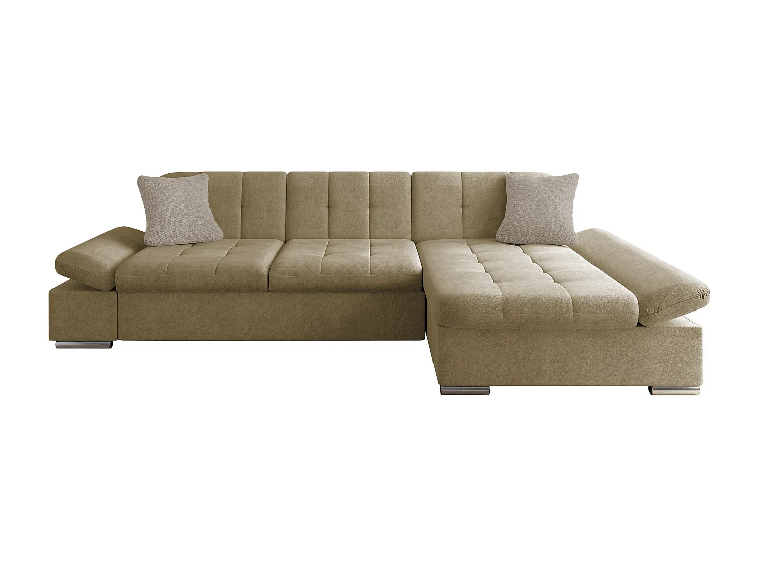 Sofá rinconero Comfivo 219, De color marrón claro, 278x161x76cm