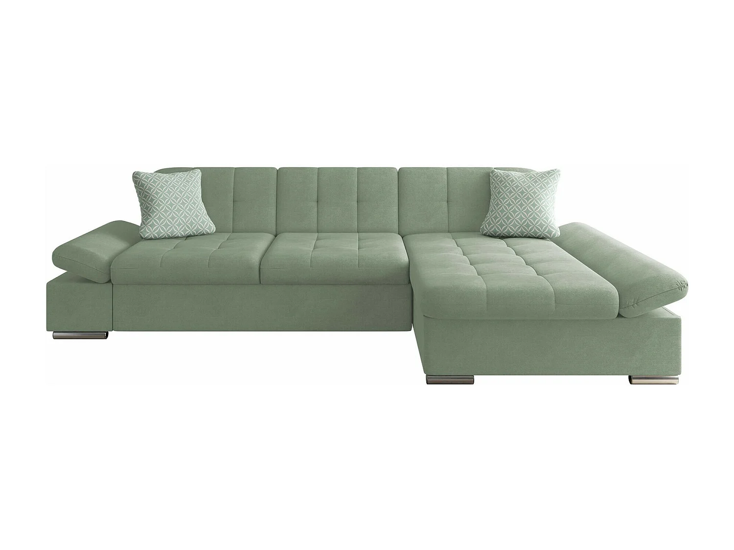 Sofá rinconero Comfivo 219, Verde, 278x161x76cm