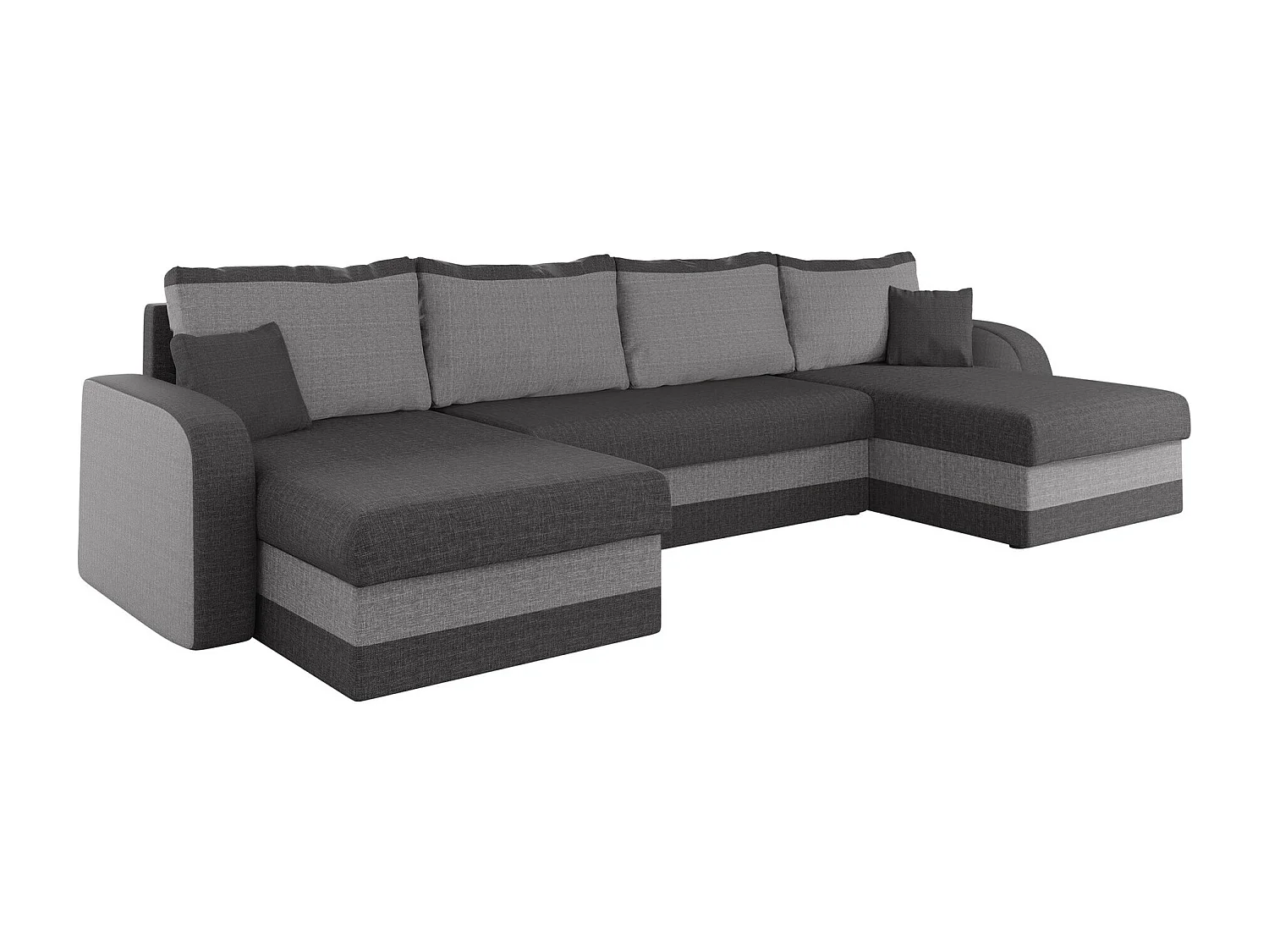 Sofá rinconero Comfivo 297, Gris, Función de descanso, Almacenaje, 304x140x80cm