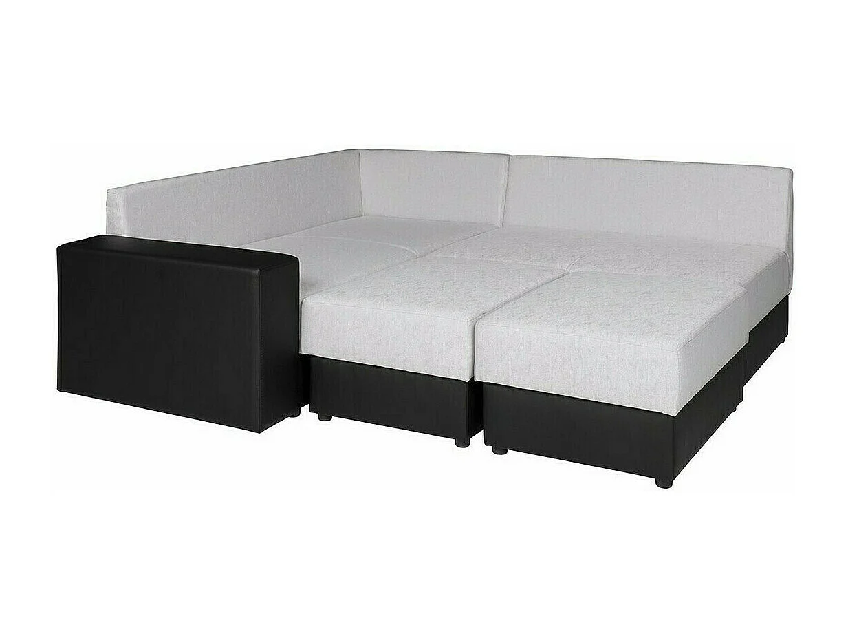 Canapé d'angle Providence 120, Gris, 209x188x84cm