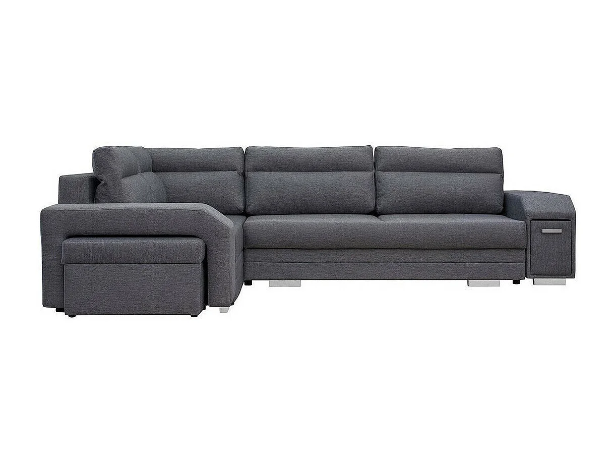 Canapé d'angle Kingsport 101, Gris, Fonction de couchage, Boîte de literie, 305x205x90cm