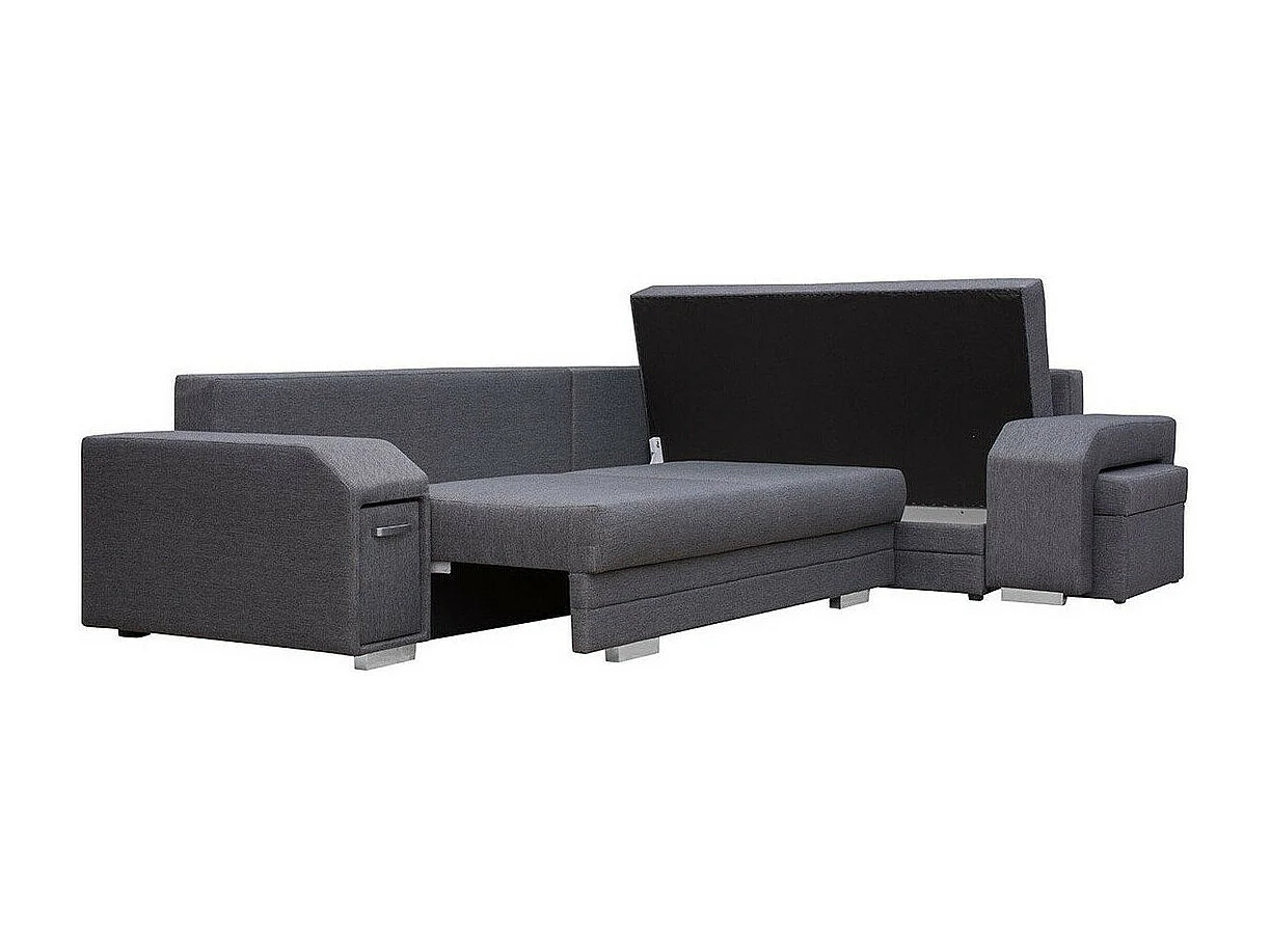 Canapé d'angle Kingsport 101, Gris, Fonction de couchage, Boîte de literie, 305x205x90cm