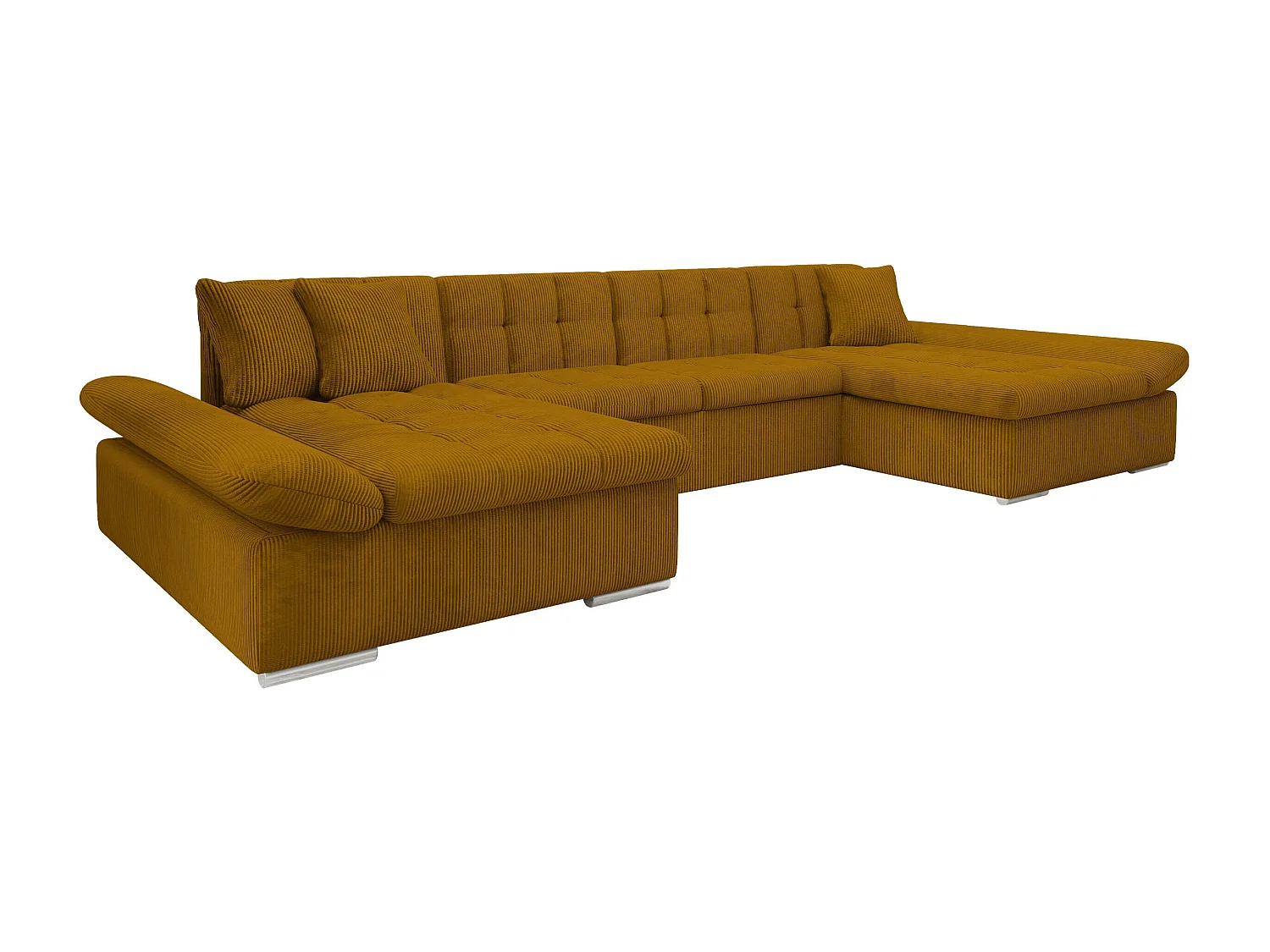 Canapé d'angle Comfivo 155, Jaune, Fonction de couchage, Boîte de literie, 360x160x75cm