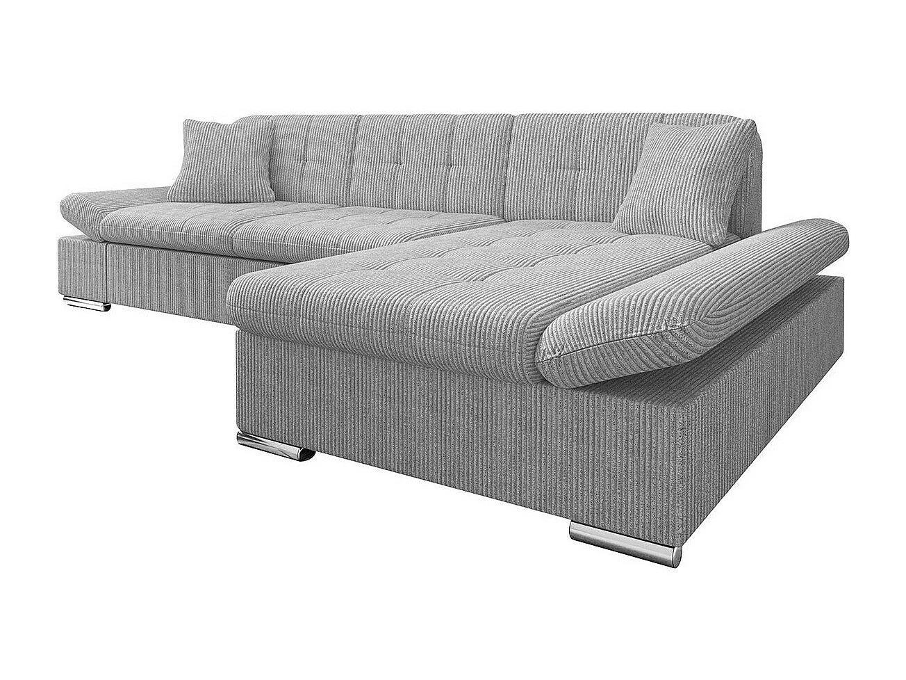 Sofá rinconero Comfivo 152, Gris, Función de descanso, Almacenaje, 278x161x76cm