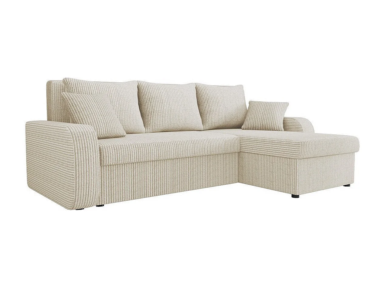 Sofá rinconero Comfivo 203, De color marrón claro, Función de descanso, Almacenaje, 238cm