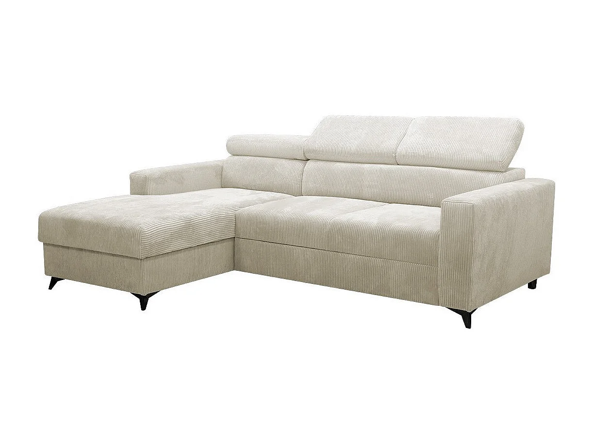 Sofá rinconero Columbus 191, De color marrón claro, Función de descanso, Almacenaje, 82cm