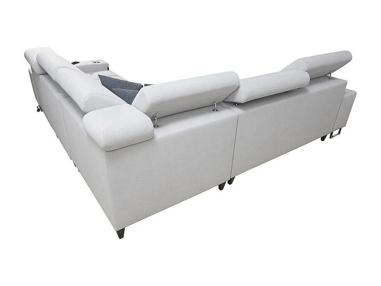 Canapé d'angle Pearland 110, Noir, Fonction de couchage, Boîte de literie, 284x283x84cm