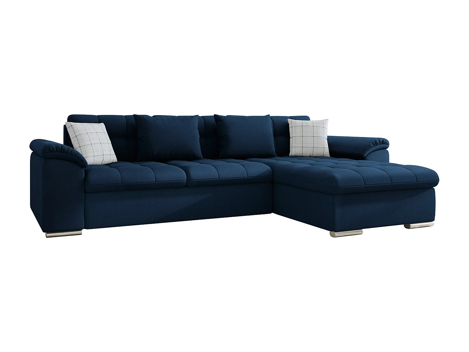 Sofá rinconero Comfivo Mica, Azul, Función de descanso, Almacenaje, 280x160x76cm