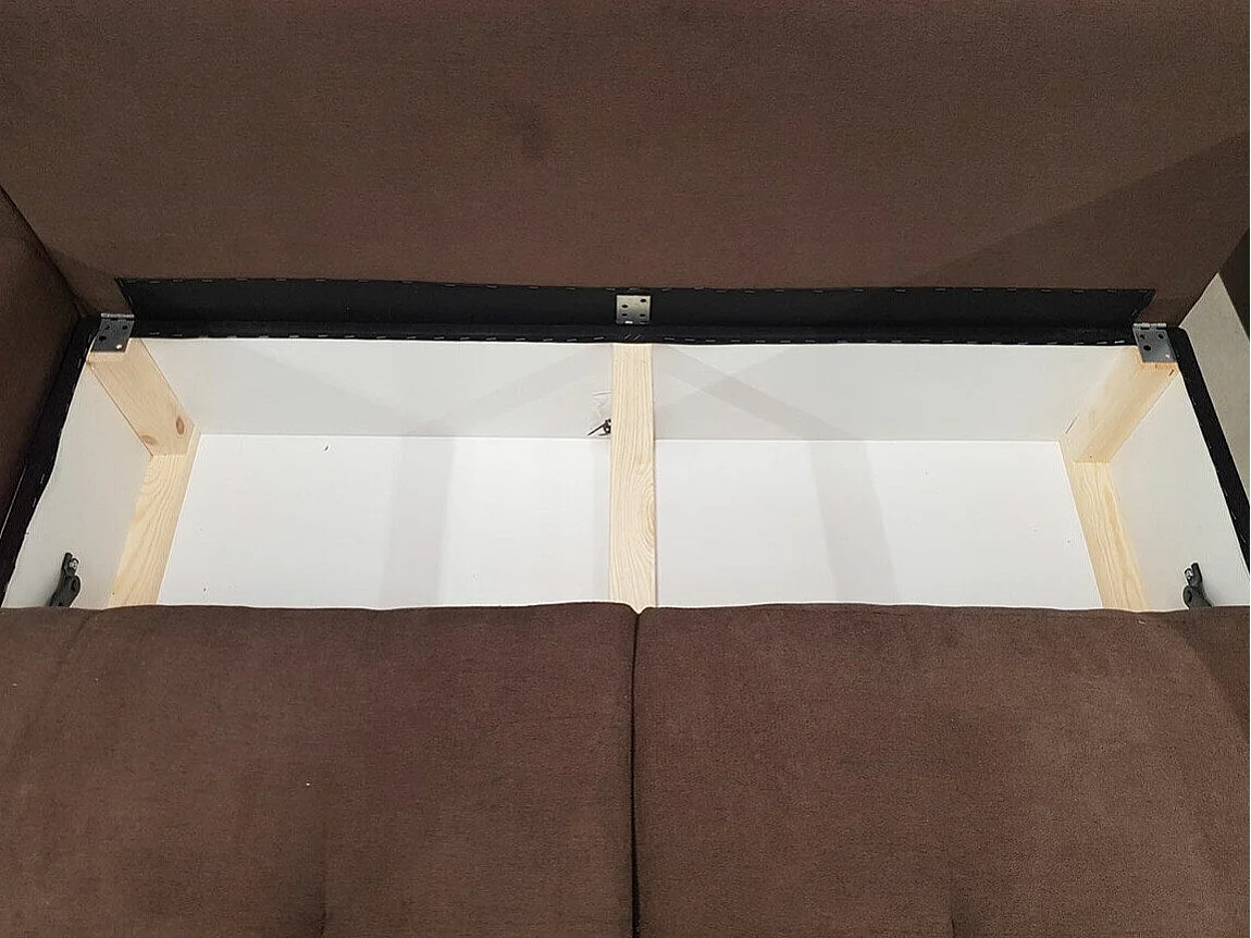 Sofá rinconero Muncie 109, Negro, Función de descanso, Almacenaje, 256x157x97cm