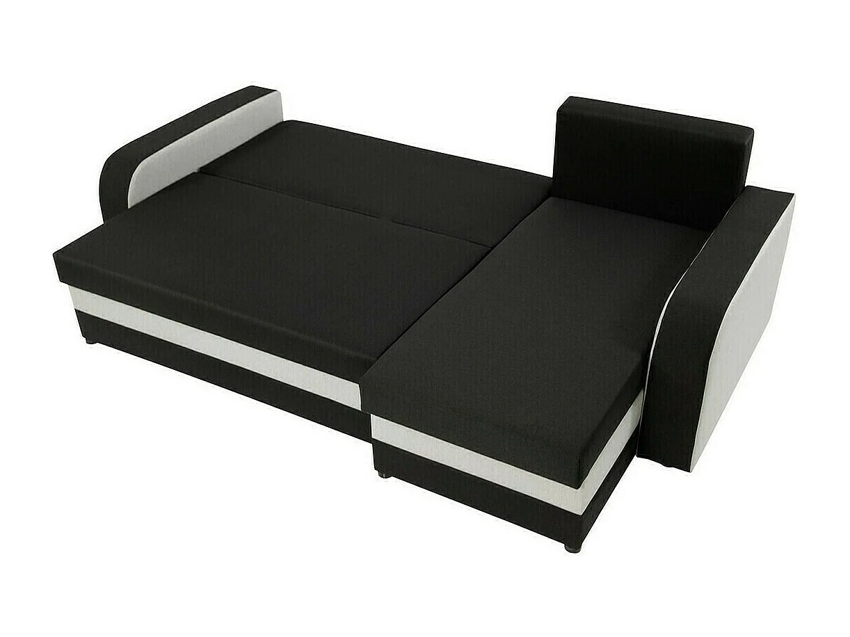 Canapé d'angle Comfivo 135, Bleu, Fonction de couchage, Boîte de literie, 238x147x80cm