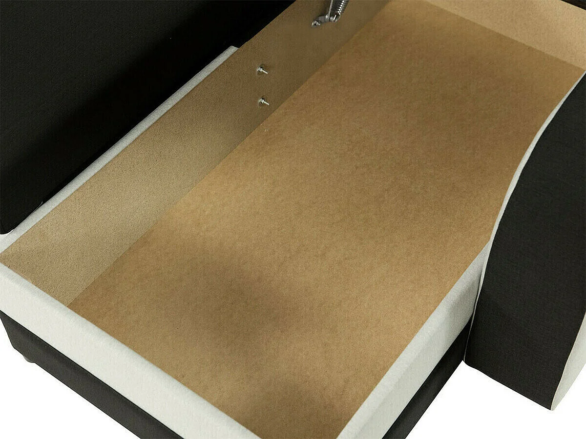 Canapé d'angle Comfivo 135, Bleu, Fonction de couchage, Boîte de literie, 238x147x80cm