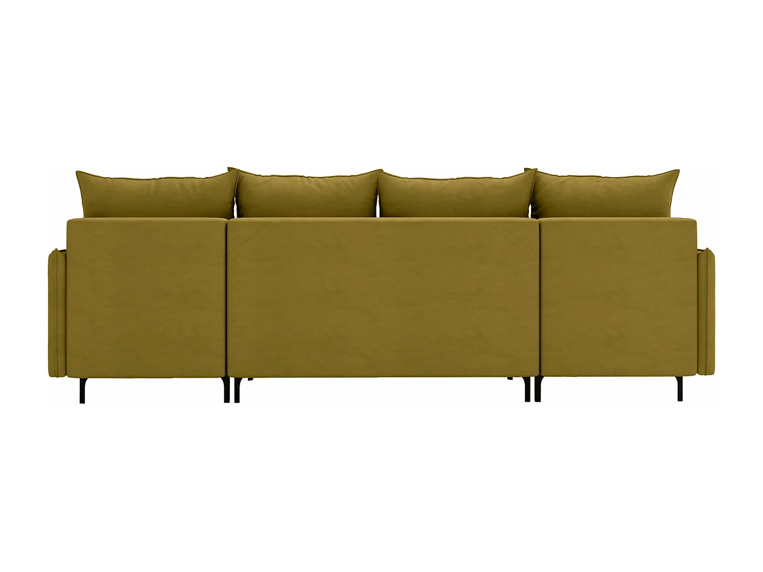 Canapé d'angle Clovis 111, Jaune, Fonction de couchage, Boîte de literie, 281x168x101cm