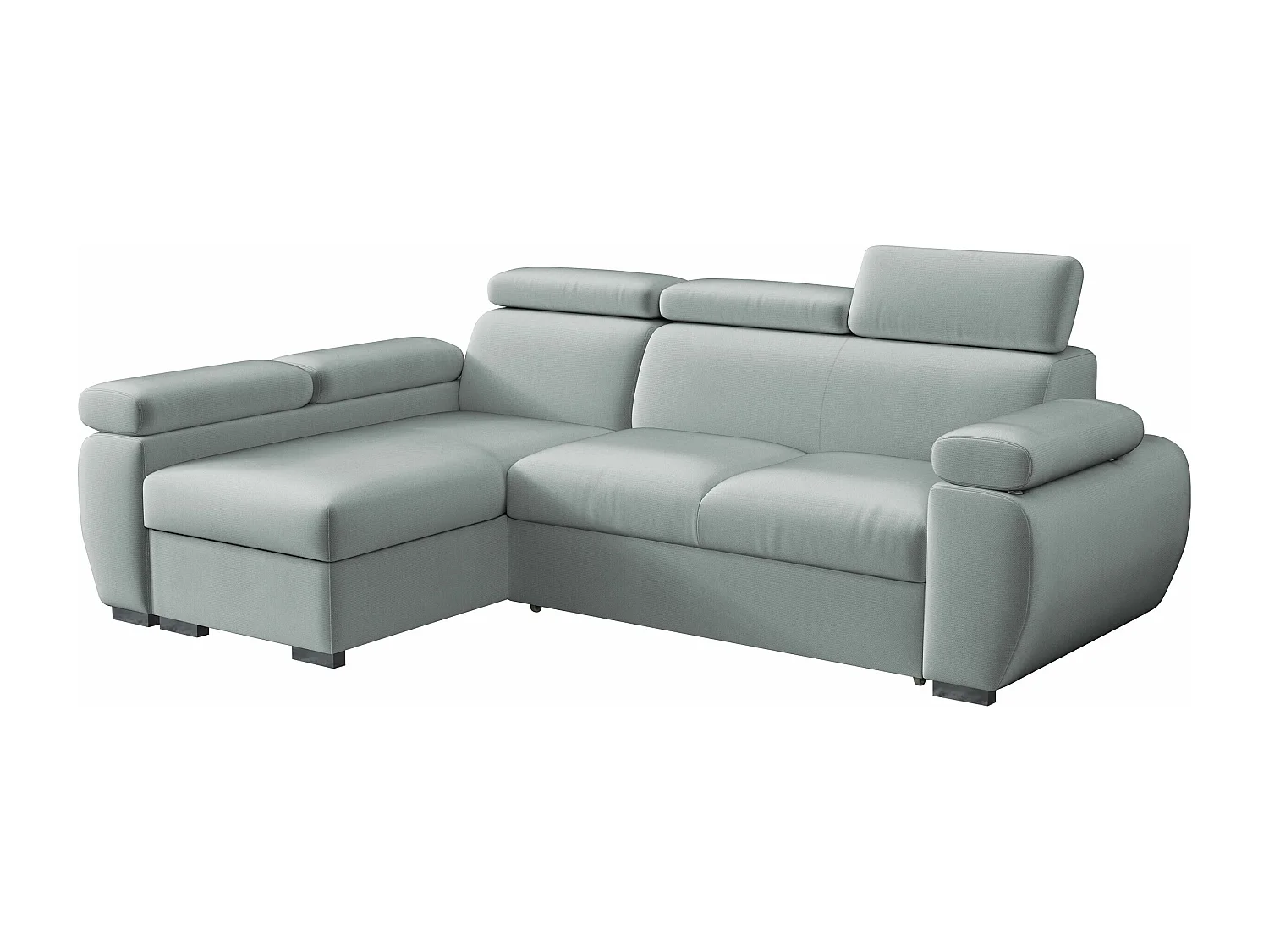 Sofá rinconero Columbus 132, Gris, Función de descanso, Almacenaje, 255x170x85cm