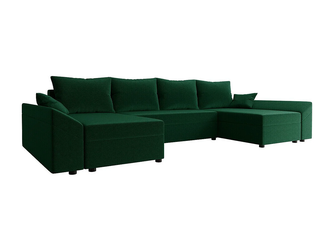 Canapé d'angle Memphis 131, Vert, Fonction de couchage, Boîte de literie, 317x140x82cm