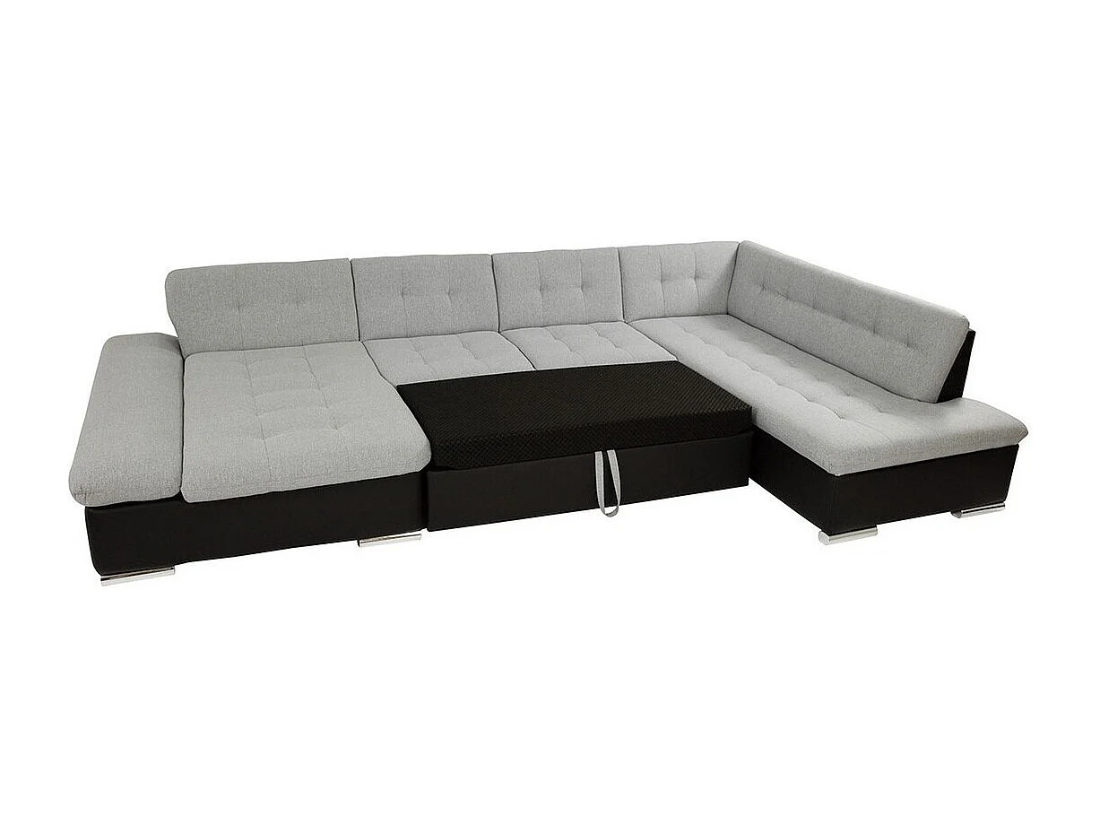 Sofá rinconero Comfivo Tilia, Gris oscuro, Función de descanso, Almacenaje, 345x205x76cm