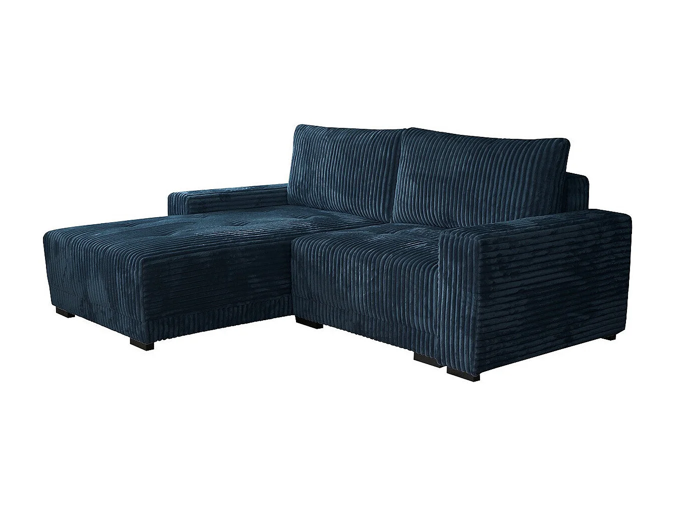 Sofá rinconero Columbus 204, Azul, Función de descanso, Almacenaje, 237x180x90cm