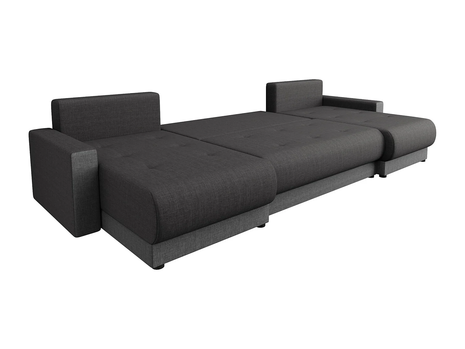 Canapé d'angle Memphis 106, Gris, Fonction de couchage, Boîte de literie, 290x135x82cm