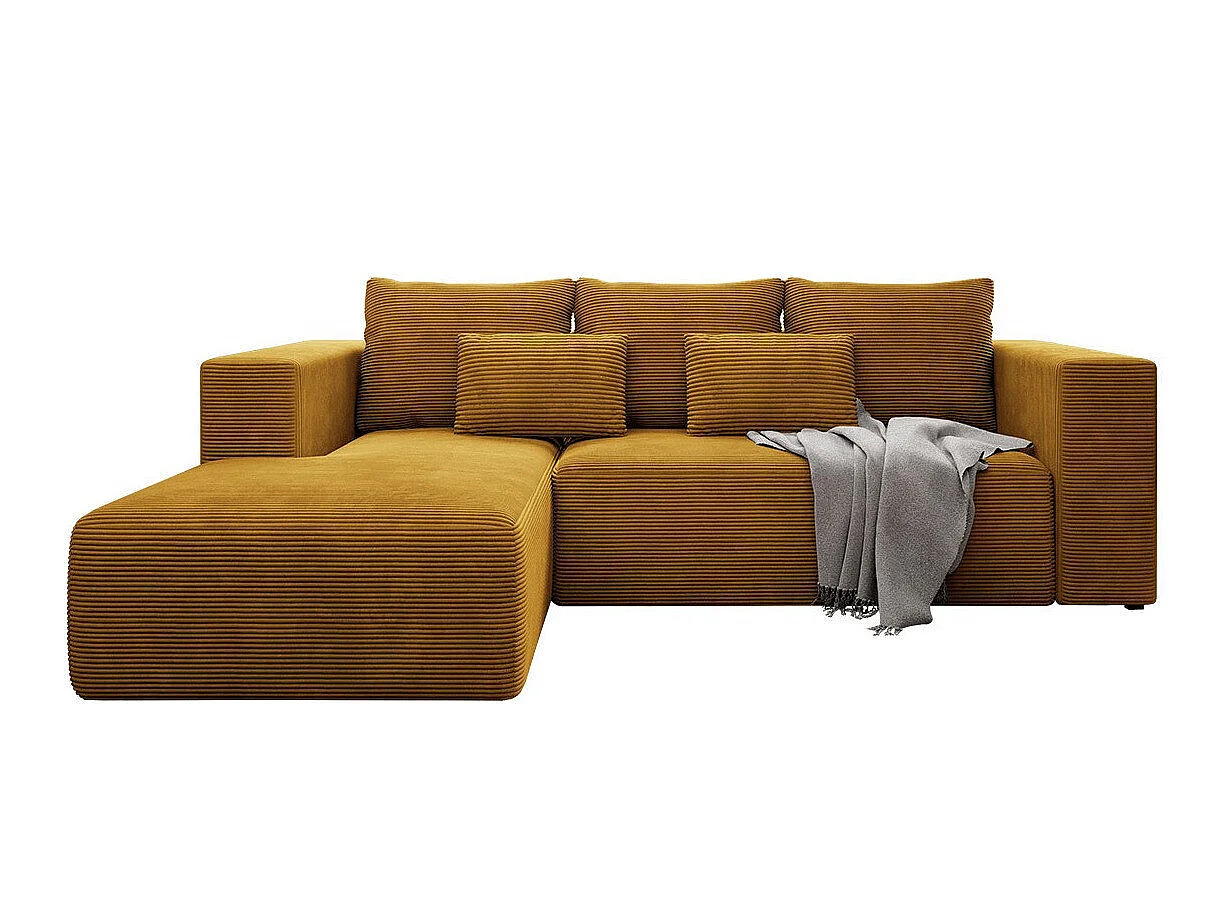 Canapé d'angle Arvada 116, Jaune, Fonction de couchage, 26x16x9cm