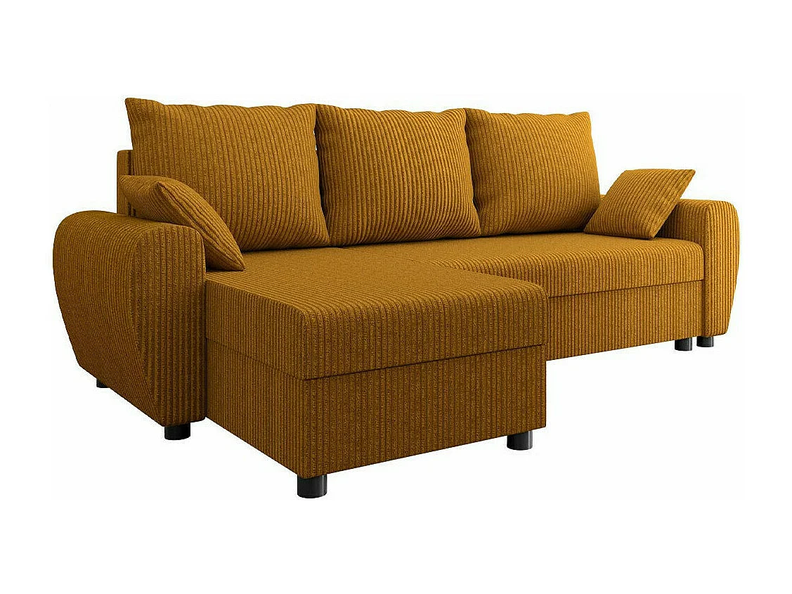 Sofá de canto Memphis 123, Amarelo, Funcionalidade de dormir