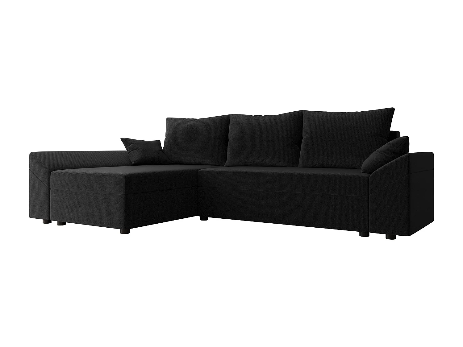 Canapé d'angle Memphis 130, Noir, Disponible, 240x140x82cm