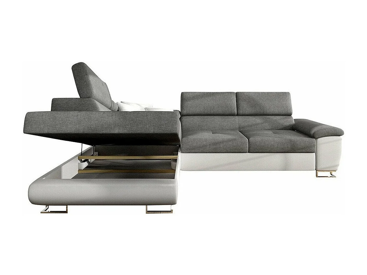 Canapé d'angle Comfivo 166, Brun clair, Fonction de couchage, Boîte de literie, 270x202cm