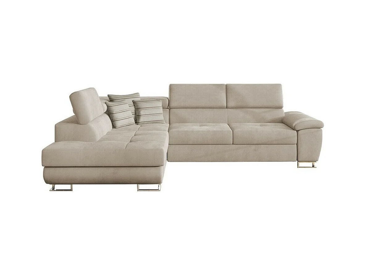 Canapé d'angle Comfivo 166, Brun clair, Fonction de couchage, Boîte de literie, 270x202cm