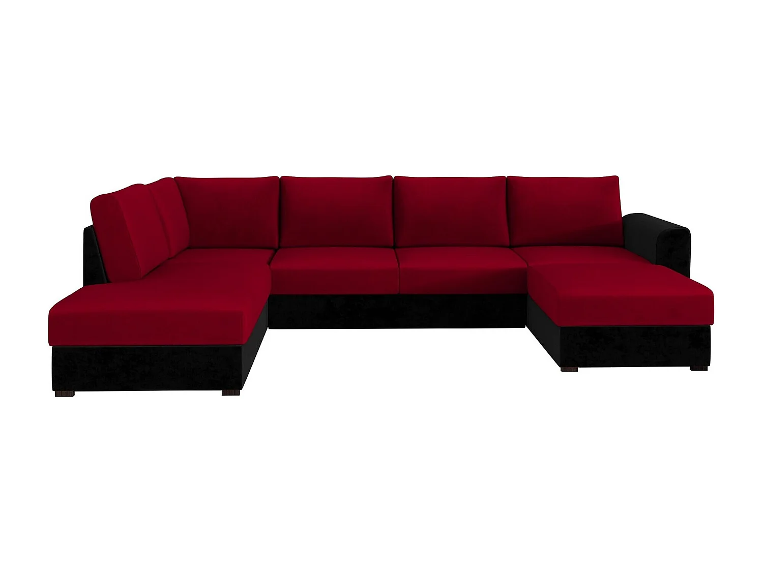 Sofá rinconero Comfivo 189, Rojo, Función de descanso, Almacenaje, 305x188x85cm