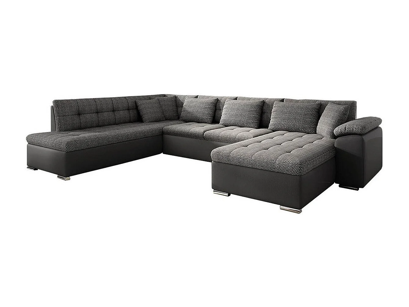 Sofá rinconero Comfivo 128, Gris, Función de descanso, 348x205x76cm