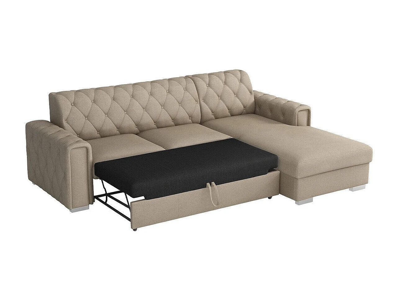 Sofá de canto Columbus 203, Cinzento, Funcionalidade de dormir