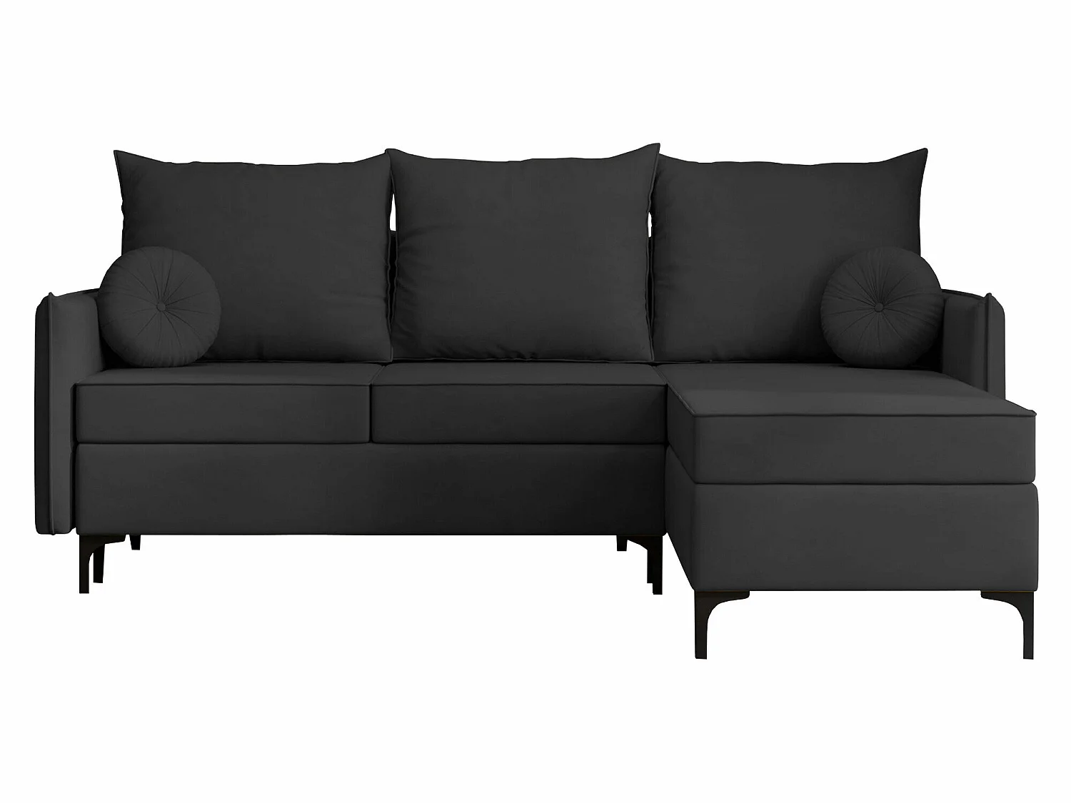 Sofá rinconero Clovis 112, Negro, Función de descanso, Almacenaje