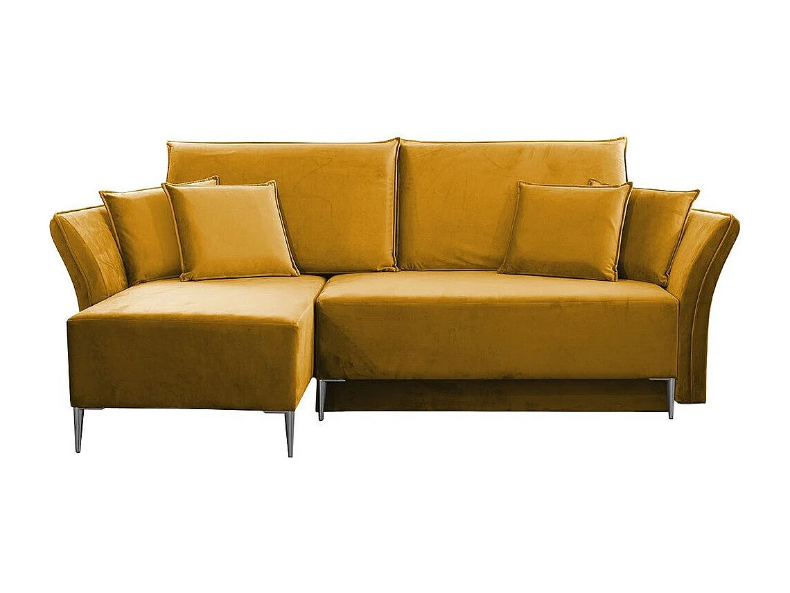 Canapé d'angle Providence 146, Jaune, Fonction de couchage, Boîte de literie, 247x142cm