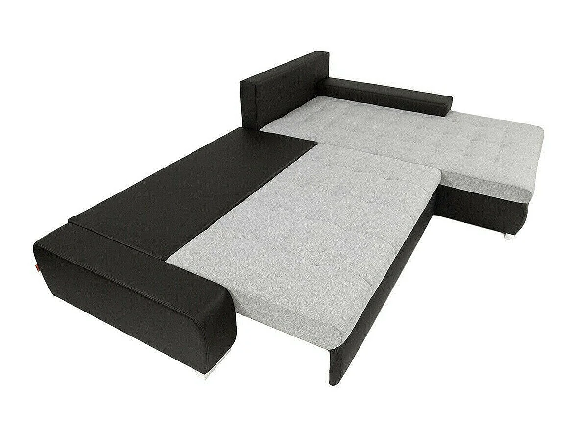 Canapé d'angle convertible 3 places en tissu vert
