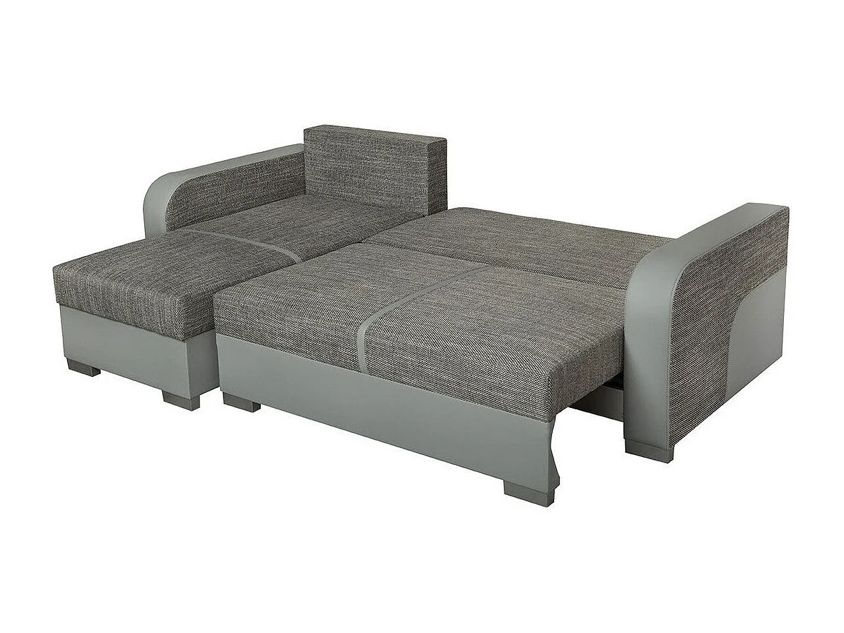 Canapé d'angle Edinburg 102, Marron, Fonction de couchage, Boîte de literie, 235x155x90cm