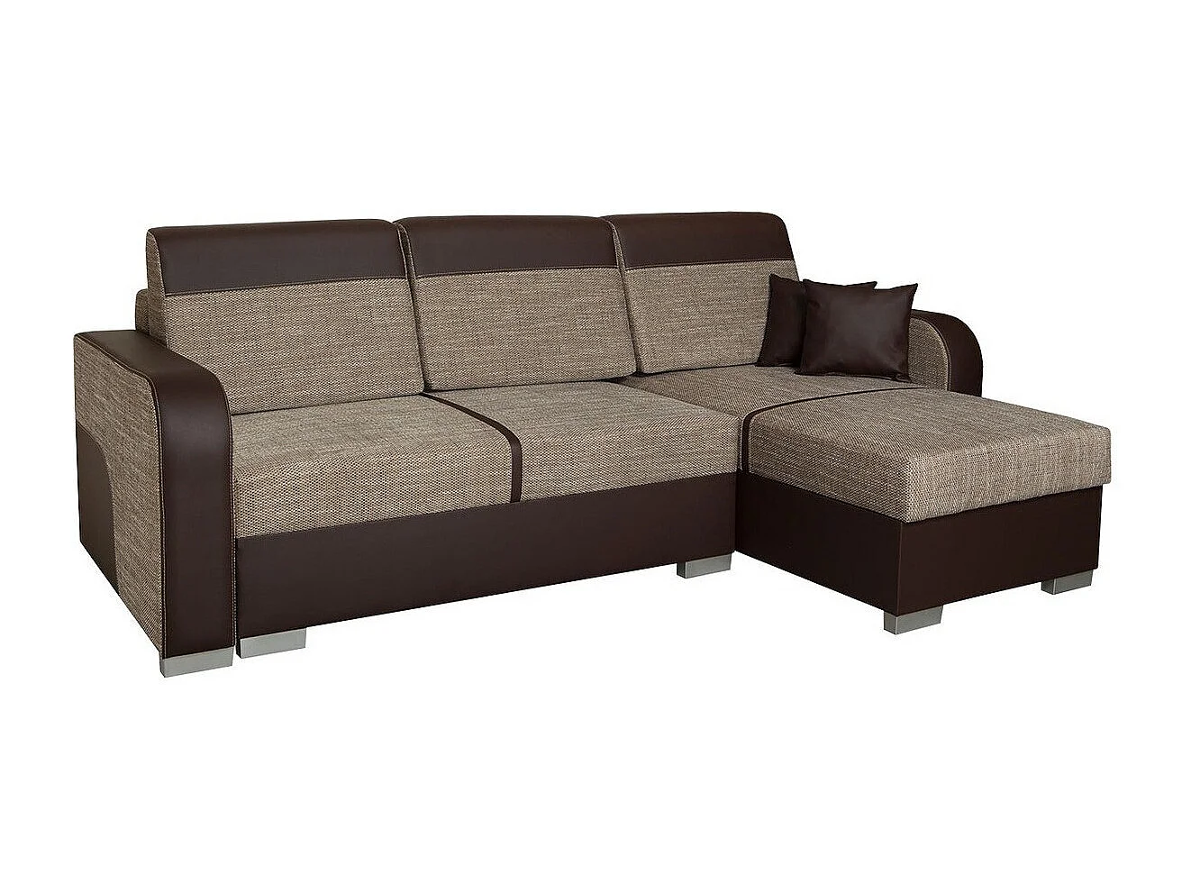 Canapé d'angle Edinburg 102, Marron, Disponible, 235x155x90cm