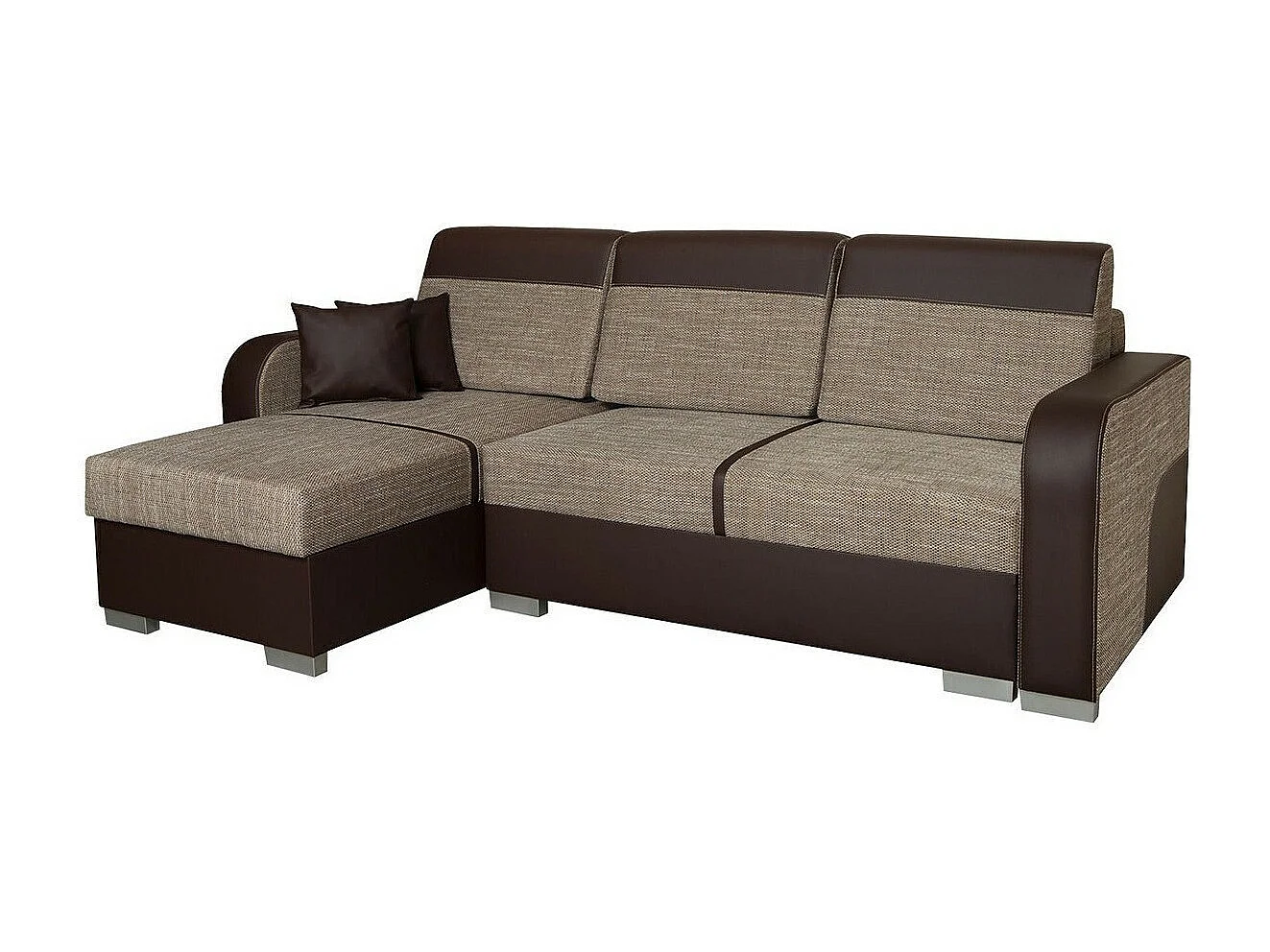 Canapé d'angle Edinburg 102, Marron, Disponible, 235x155x90cm